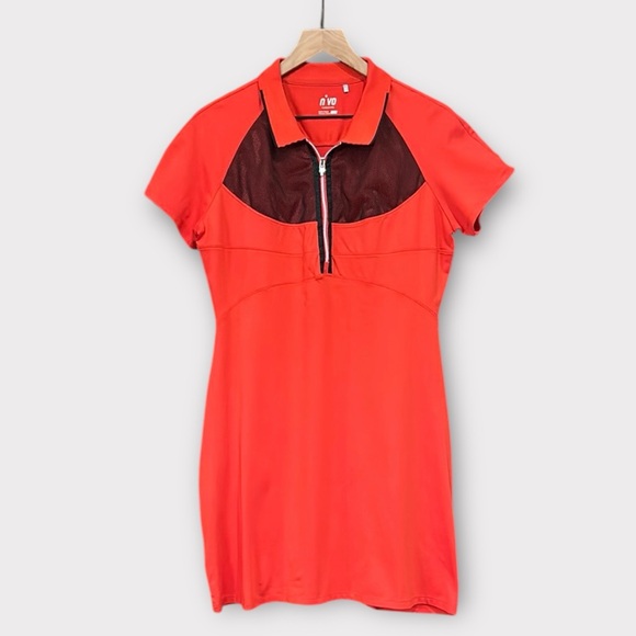 Nivo Dresses & Skirts - Nivo Golf Tennis Active Performance Short Sleeve Red Black Dress Size Large